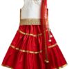 Girls Gota Lace Tiered Readymade Lehenga Choli and Dupatta Set