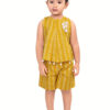 T-CO-YE-102    Yellow Printed Top & Shorts