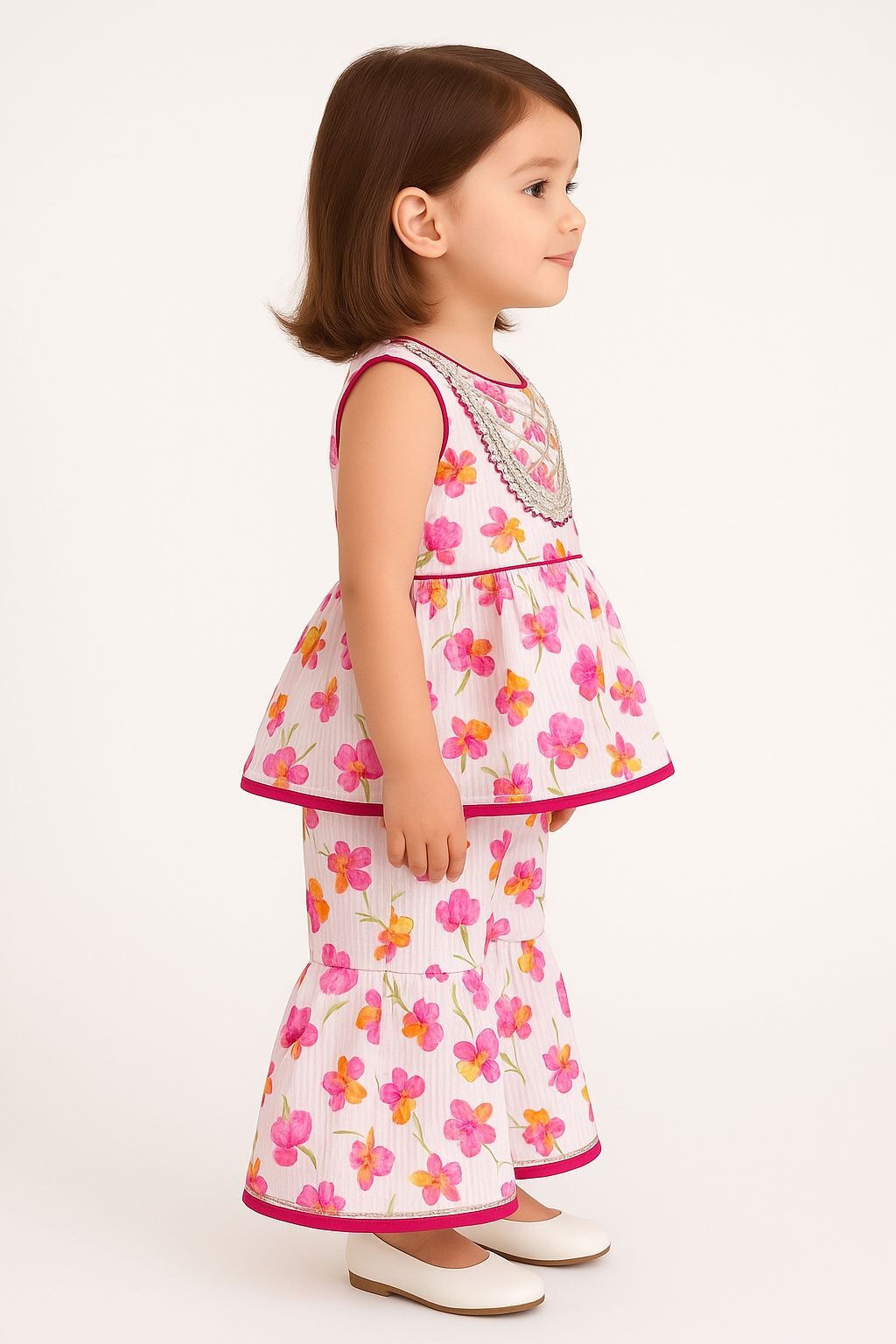 Blue Floral paplum jacket - Image 2