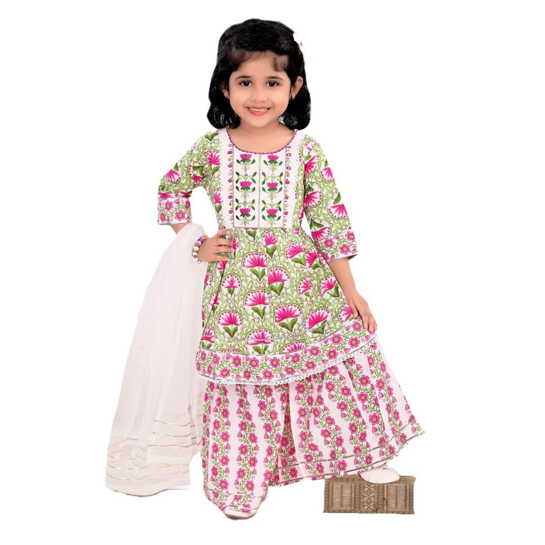 Blue Floral Top & Pant Set