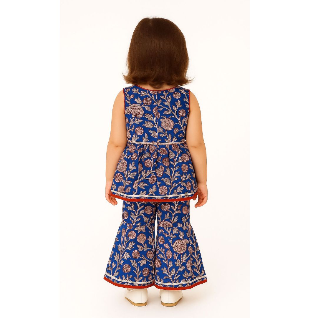 Blue Floral Top & Pant Set - Image 4