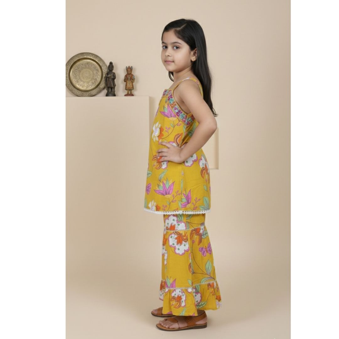 Blue Floral Top & Pant Set - Image 3