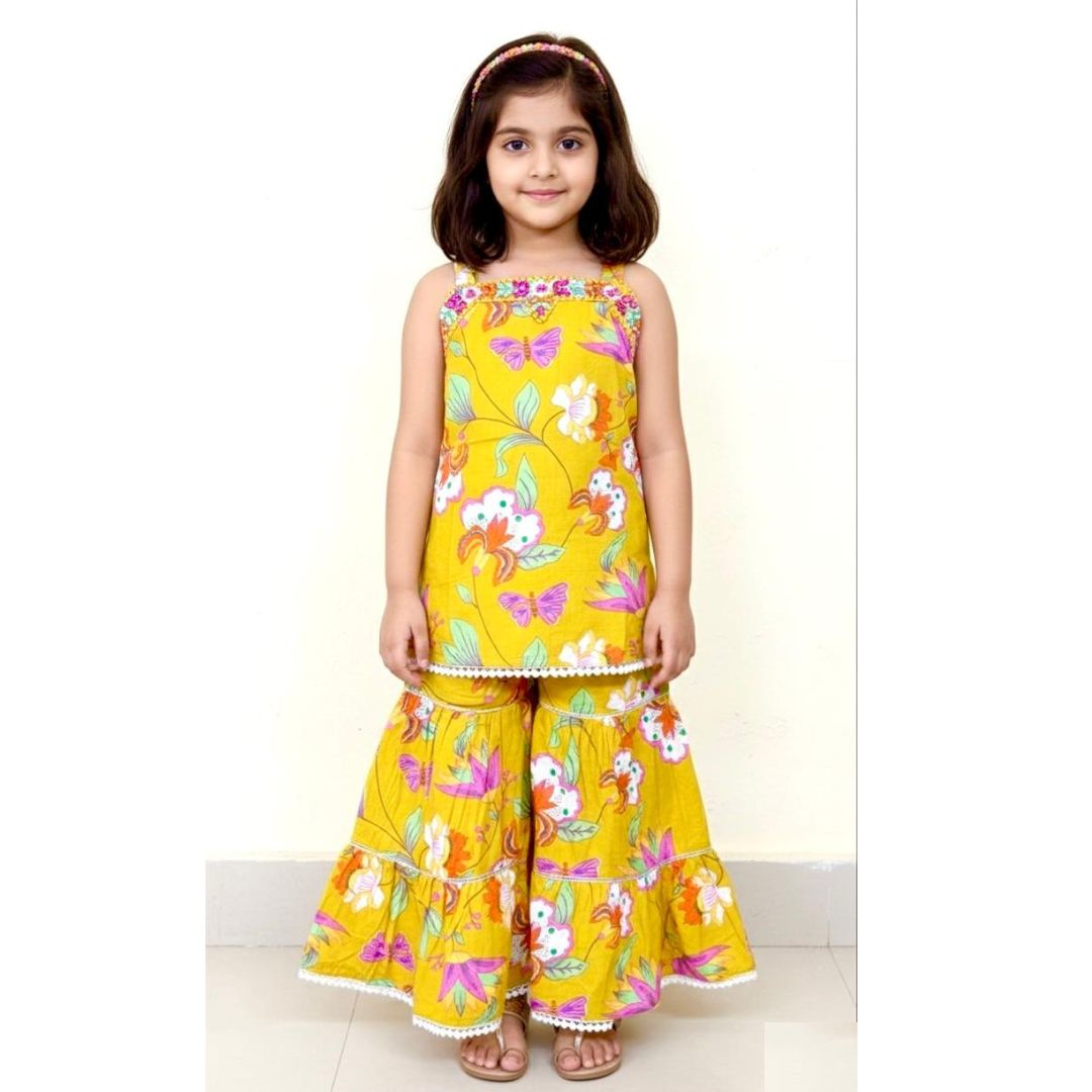 Blue Floral Top & Pant Set